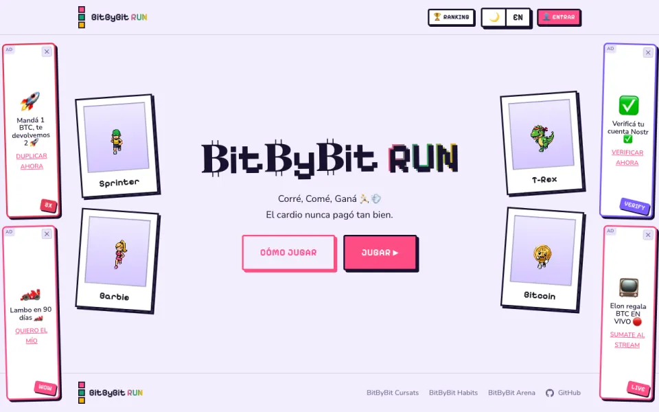 Screenshot of BitByBit Run
